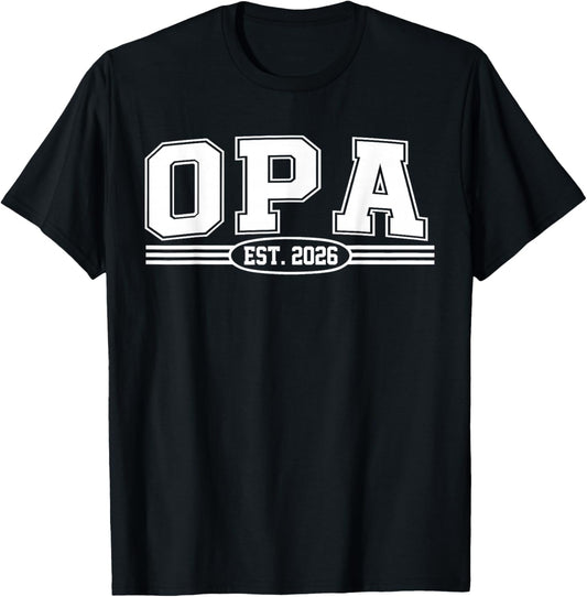 Promoted to Opa Est. 2026 Retro Soon to Be Opa Est 2026 T-Shirt - T-Shirt | Black