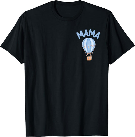Mama Hot Air Balloon 1st Birthday Mr Onederful Family Party T-Shirt - T-Shirt | Black