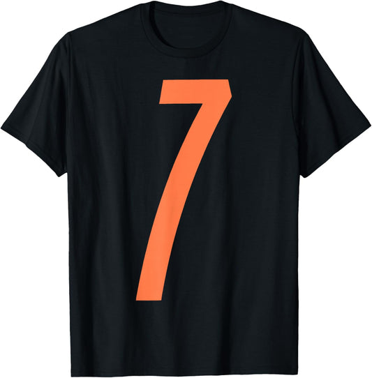 Orange Number 6 7 Funny Meme Halloween Matching Costume T-Shirt - T-Shirt | Black