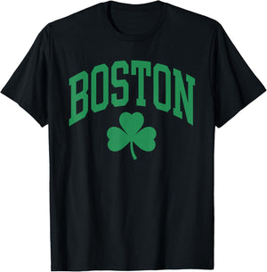 Boston St Patricks Day Shamrock T-Shirt - T-Shirt | Black