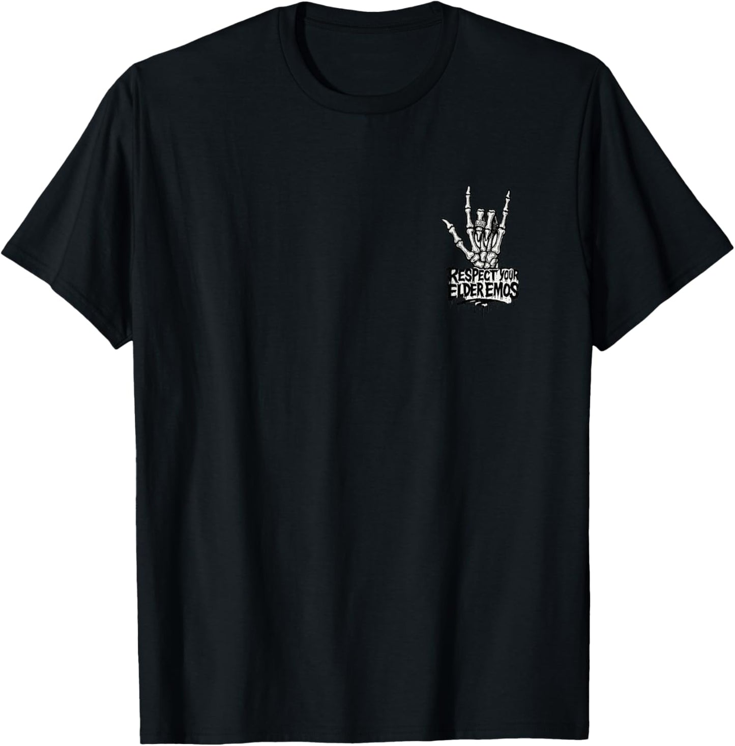 Vintage Respect Your Elder Emos Cool Classic Skelton Love T-Shirt - T-Shirt | Black