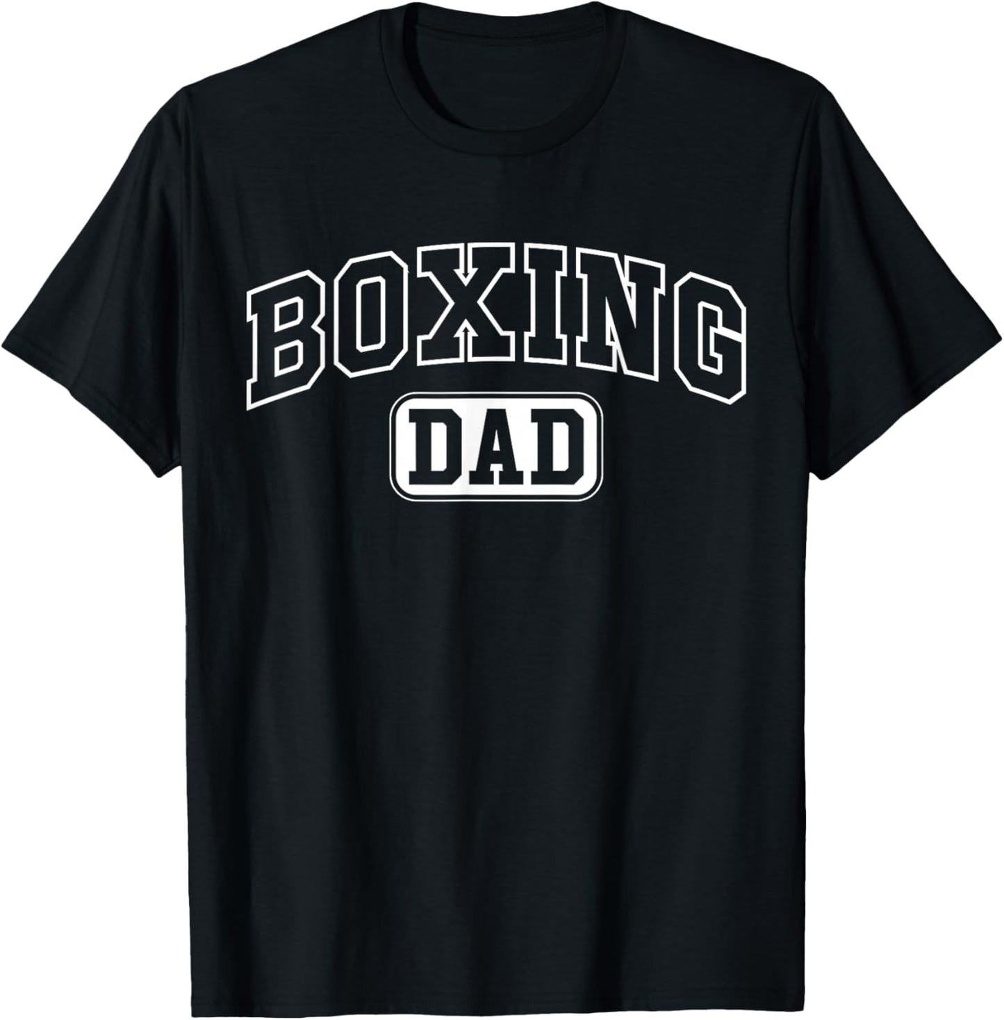 Boxing Dad Funny Athletic Lettering Fathers Day Coach Boxer T-Shirt - T-Shirt | Black