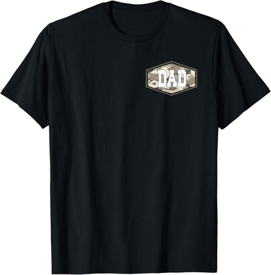 Old School Camo Dad Camouflage Dad Fathers Day 2 Sided T-Shirt - T-Shirt | Black
