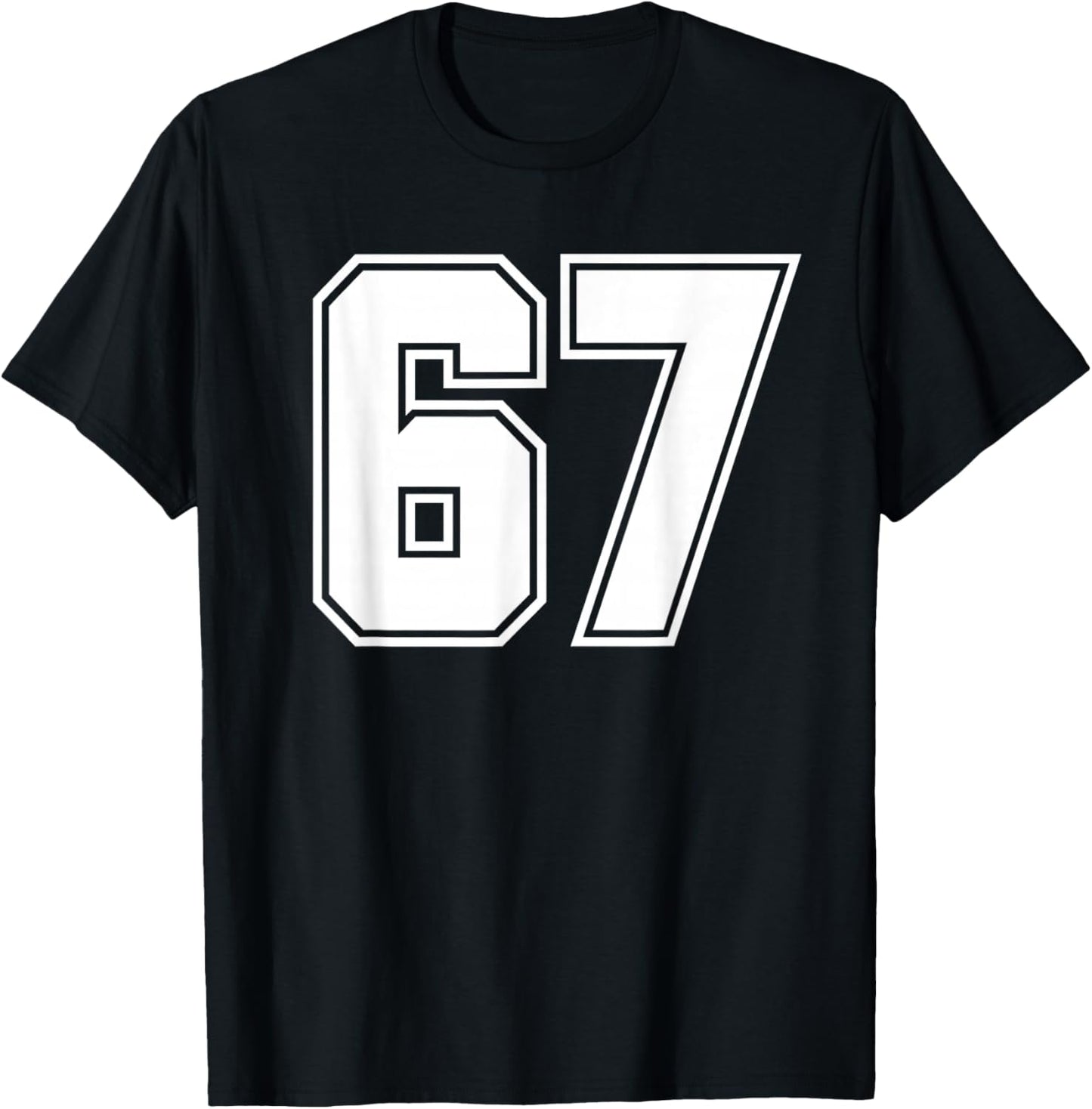 6 7 Number 67 Gen Alpha Meme T-Shirt - T-Shirt | Black