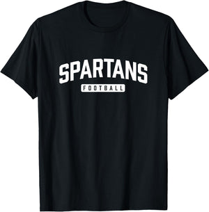 Classic Spartan-Inspired Football Design T-Shirt - T-Shirt | Black