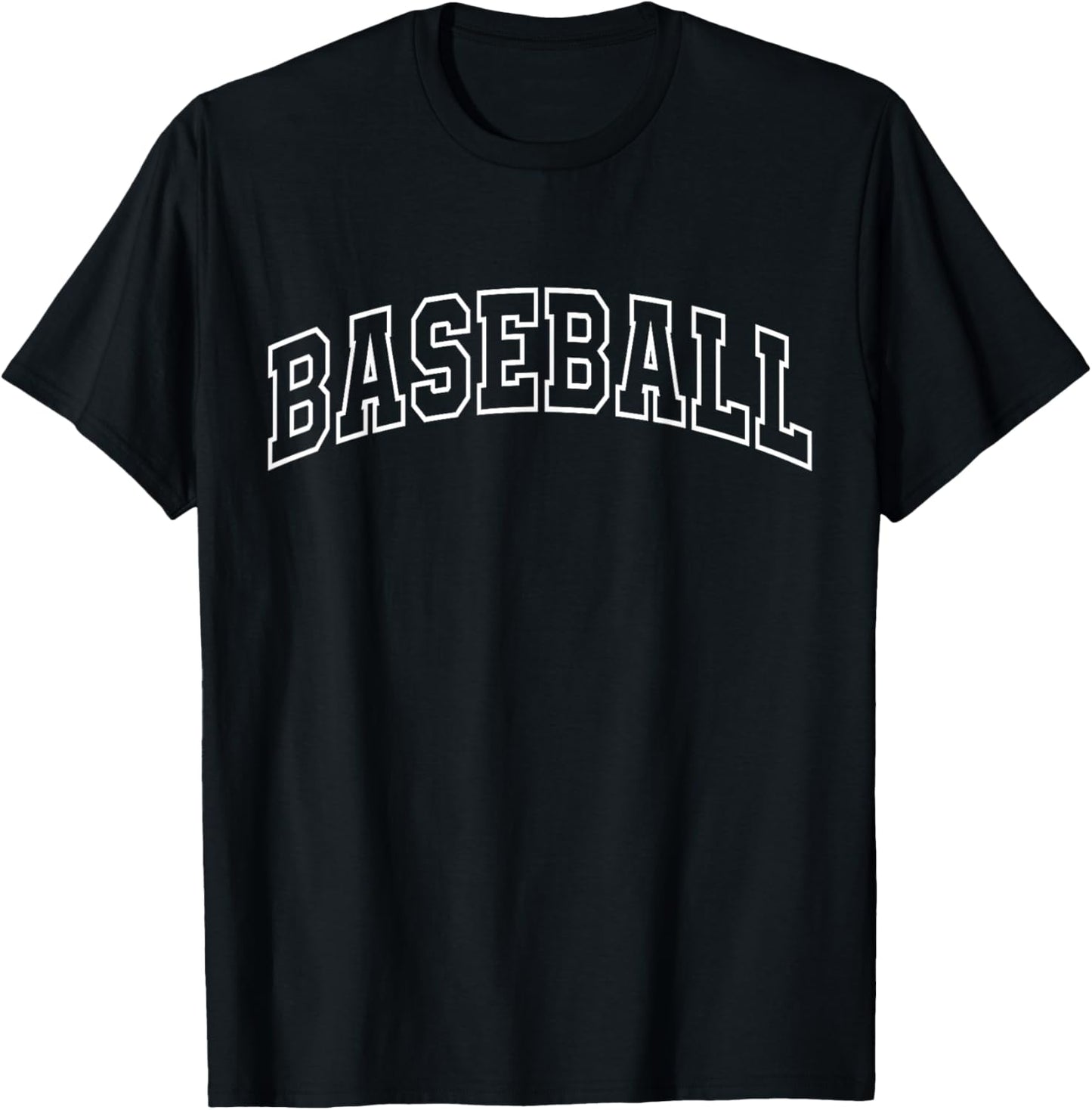 Baseball Funny Athletic Lettering Team Player Coach T-Shirt - T-Shirt | Black