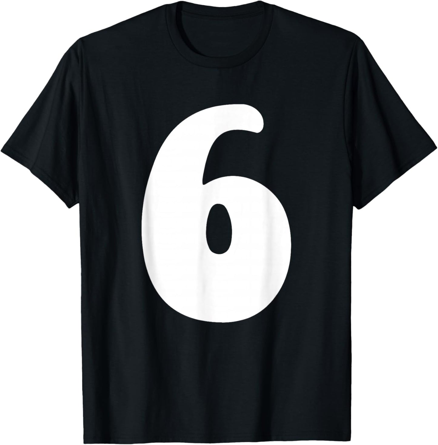 6th Birthday 6 Years Uniform Sports Team Jersey Number 6 T-Shirt - T-Shirt | Black