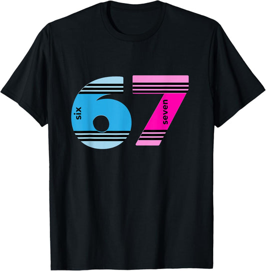 67 Crayon Design - Cool Baseball Crayon 6 7 Funny 67 T-Shirt - T-Shirt | Black