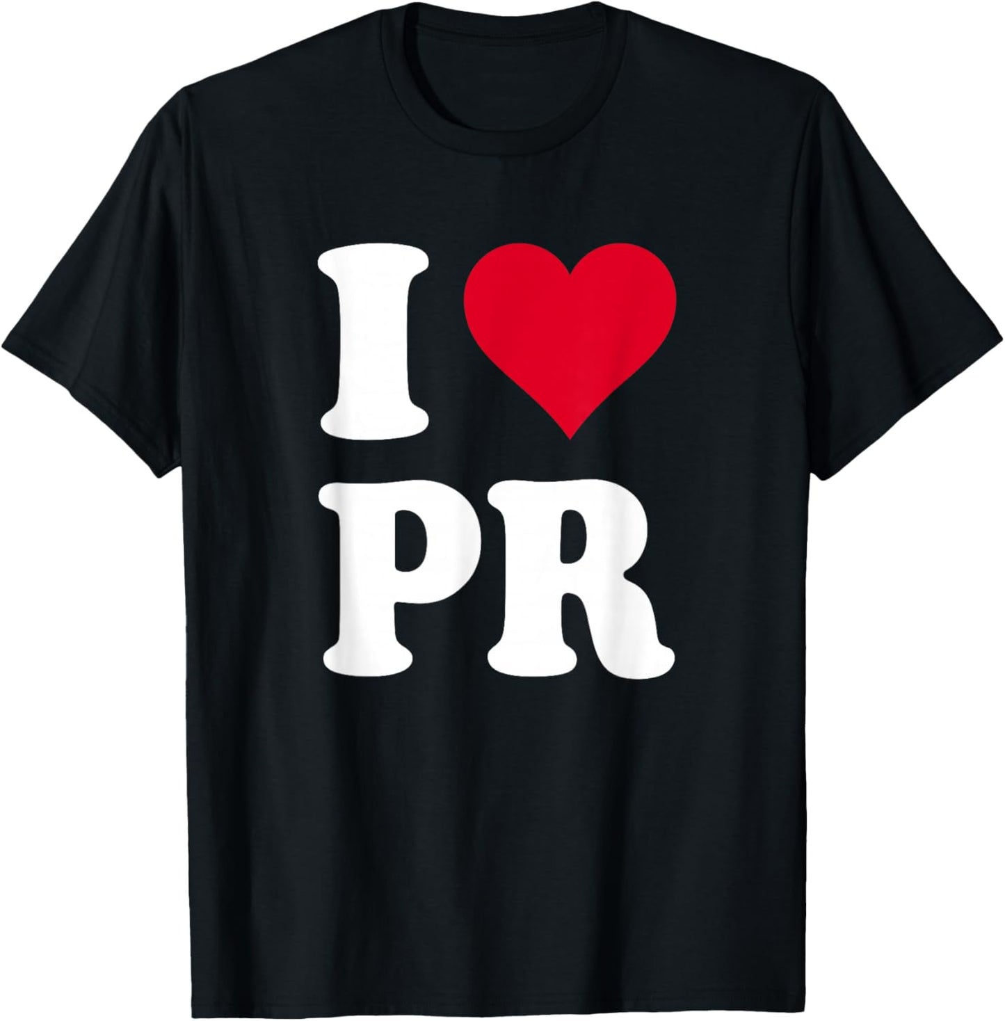 Red Heart I Love PR T-Shirt - T-Shirt | Black