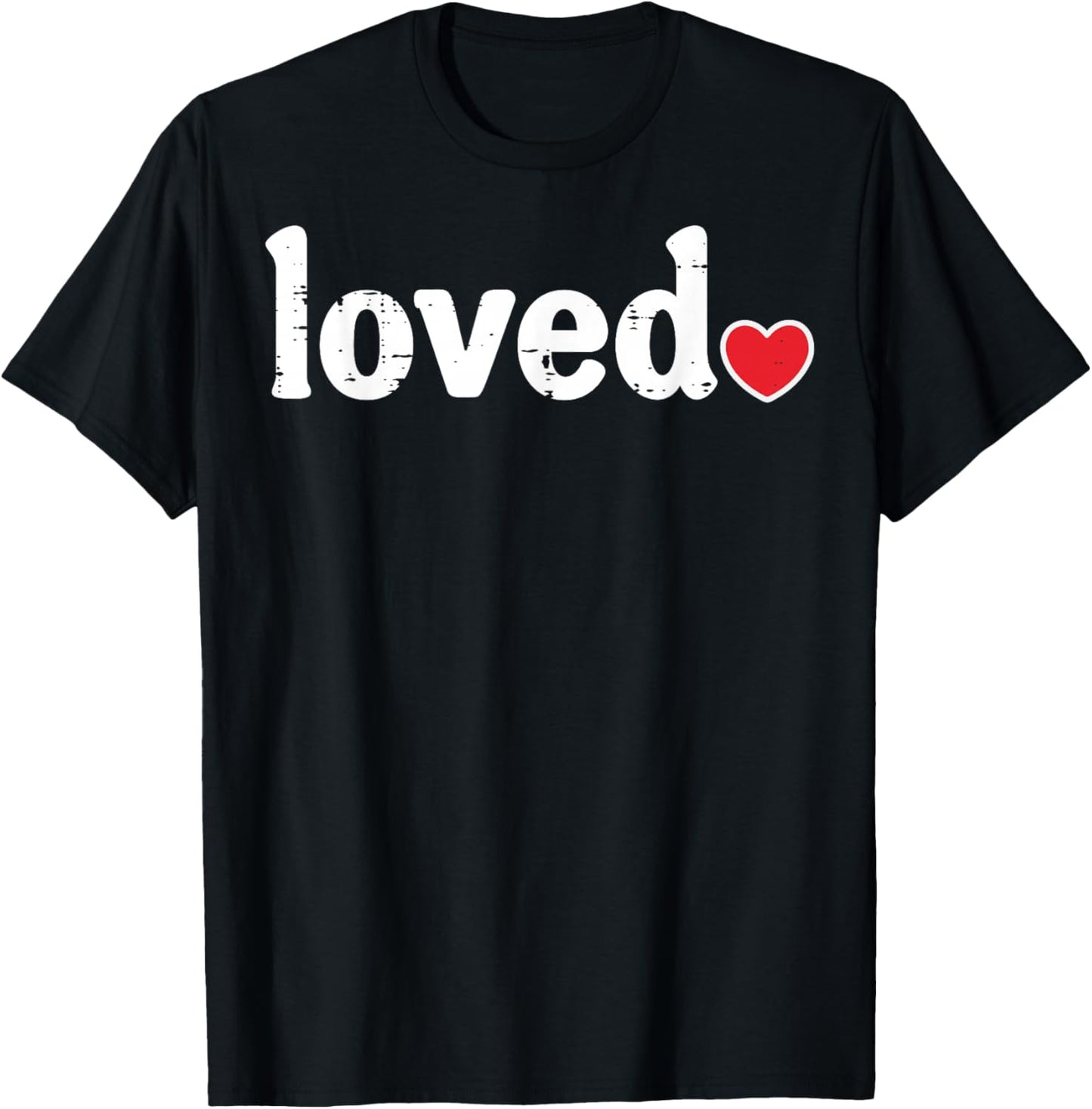 Valentines Day Loved Heart Cute Boys Girls Kids Women Men T-Shirt - T-Shirt | Black