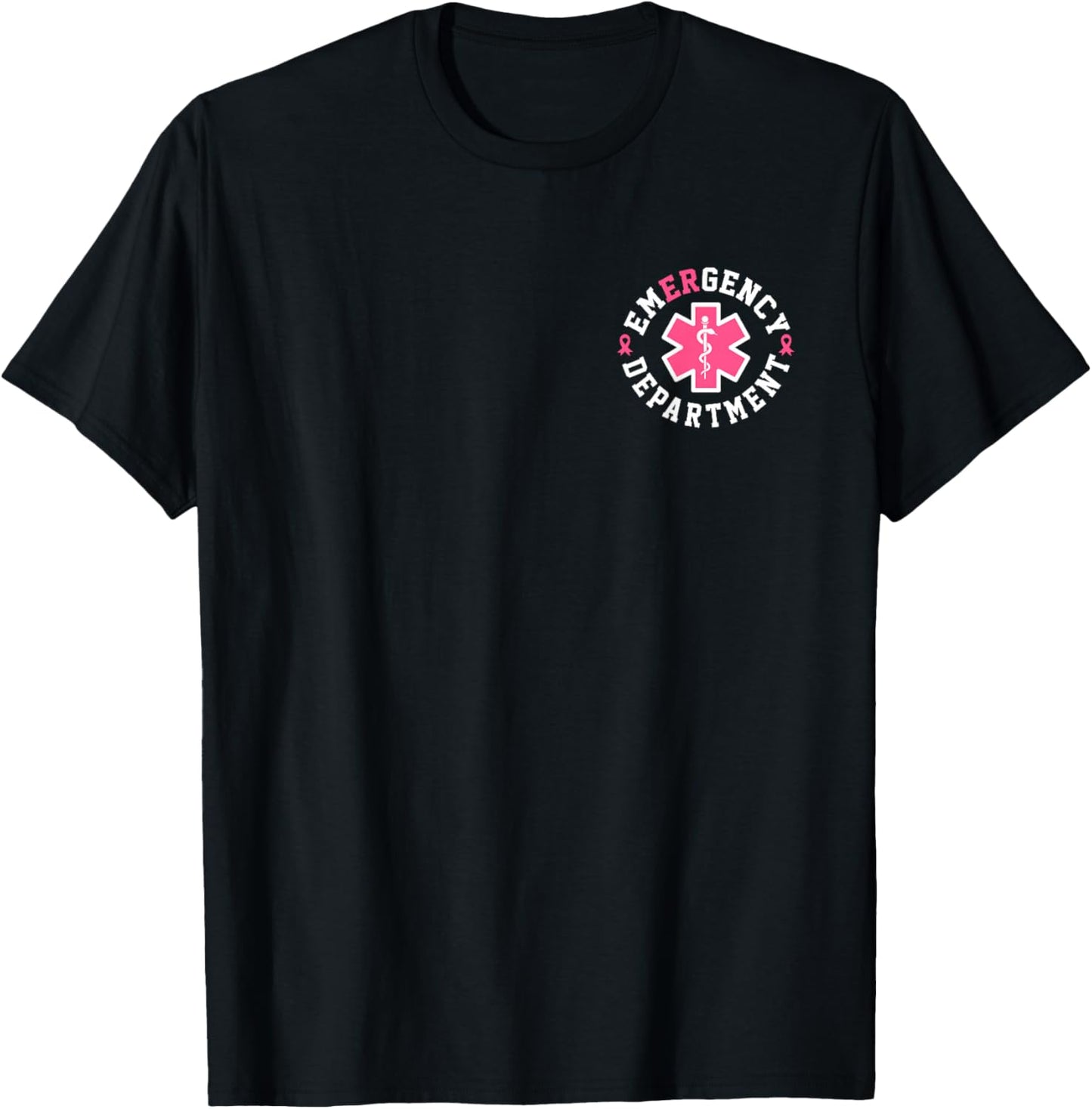 Emergency Department Emergency Room Nurse Breast Cancer T-Shirt - T-Shirt | Black