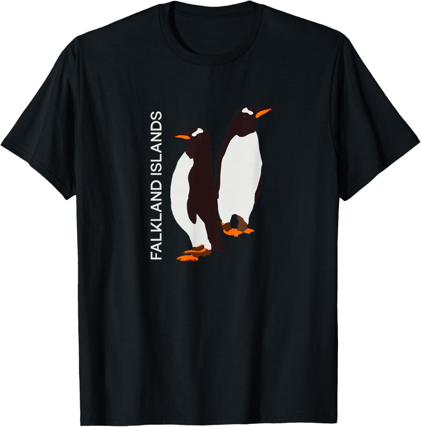 Falkland Islands Penguins Souvenirs Retro Graphic T-Shirt - T-Shirt | Black
