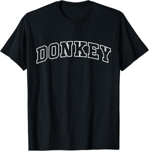 Donkey Funny Athletic Lettering Costume Animal Lover T-Shirt - T-Shirt | Black
