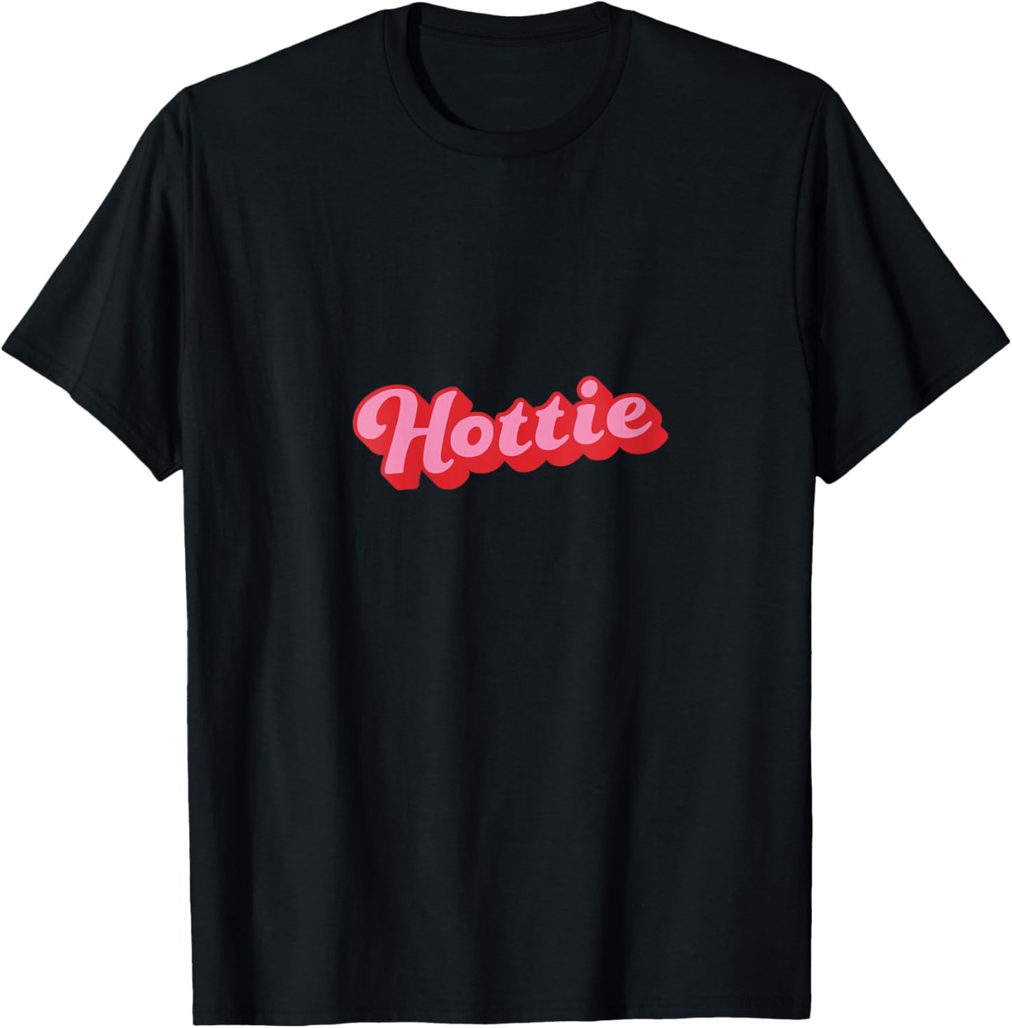 Women's Hottie Retro Vintage Style Design Saying I’m Hot V-Neck T-Shirt - T-Shirt | Black