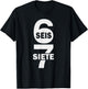 SEIS Siete Six Seven Spanish Funny 67 Meme Mexican T-Shirt - T-Shirt | Black