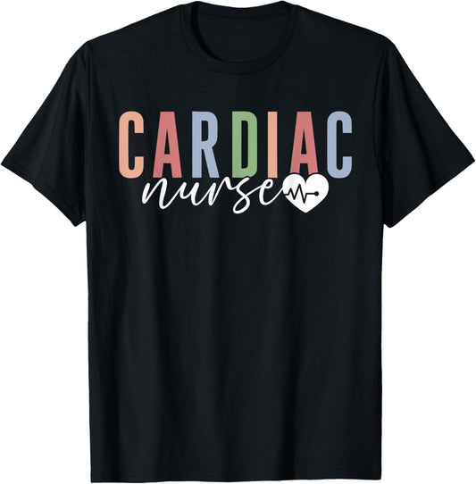 Cardiac Nurse Boho Cardiology Nurse Cardiac Nursing T-Shirt - T-Shirt | Black