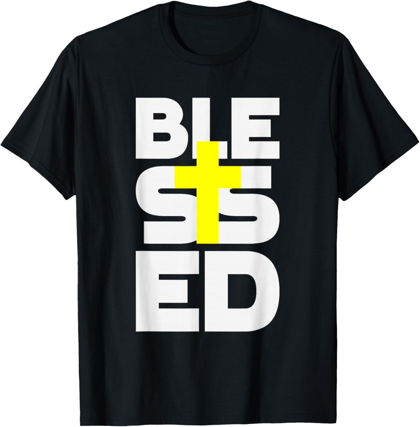 Blessed Cross Christian Faith Religious Design Women Men Kid T-Shirt - T-Shirt | Black