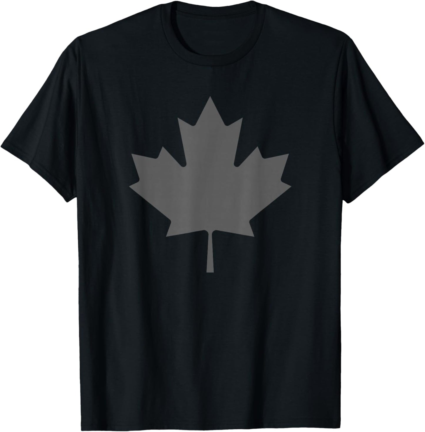 Black Canada Flag Minimal Leaf Proud Canadian Pride T-Shirt - T-Shirt | Black