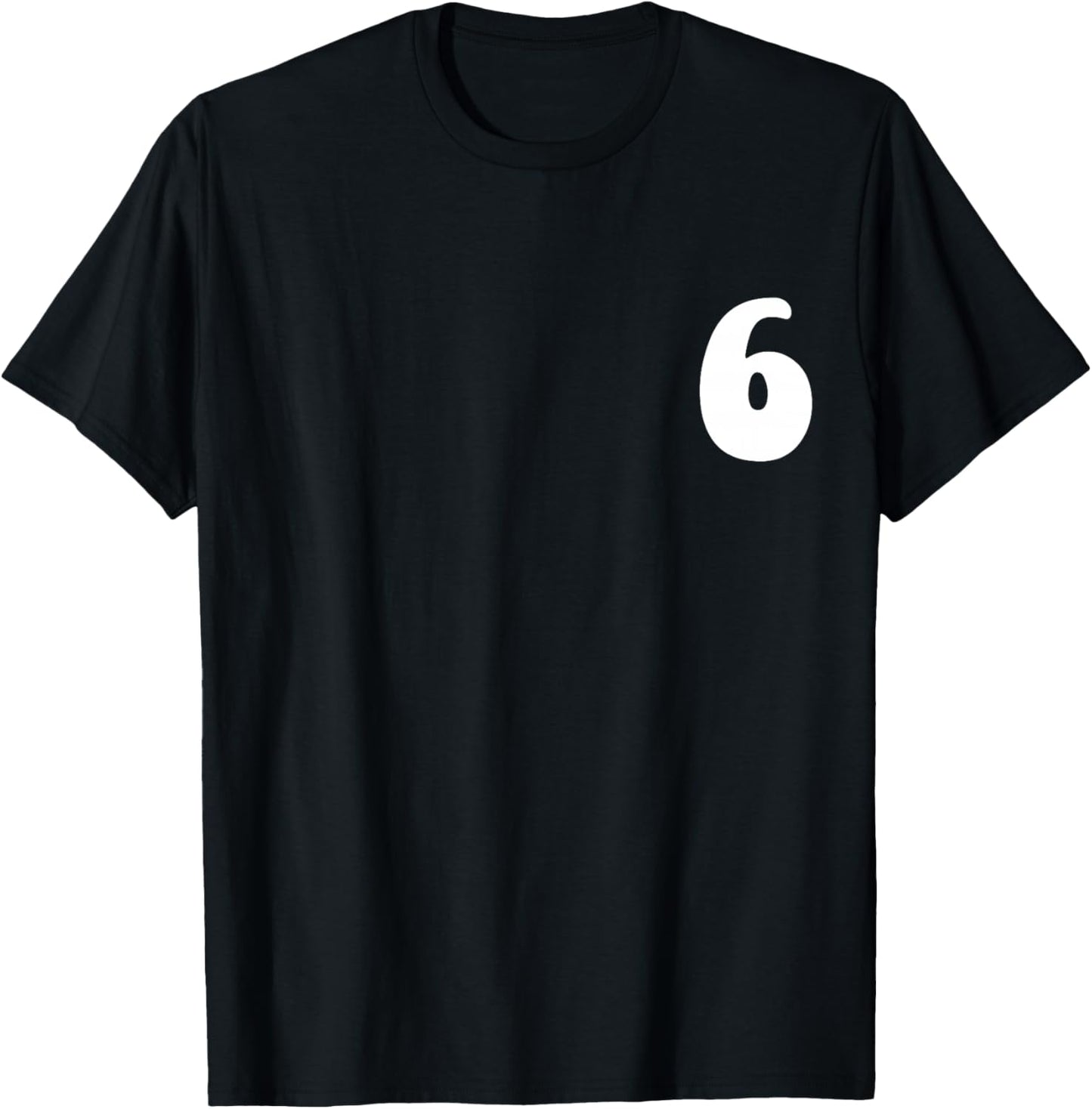 6th Birthday 6 Years Uniform Sports Team Jersey Number 6 T-Shirt - T-Shirt | Black