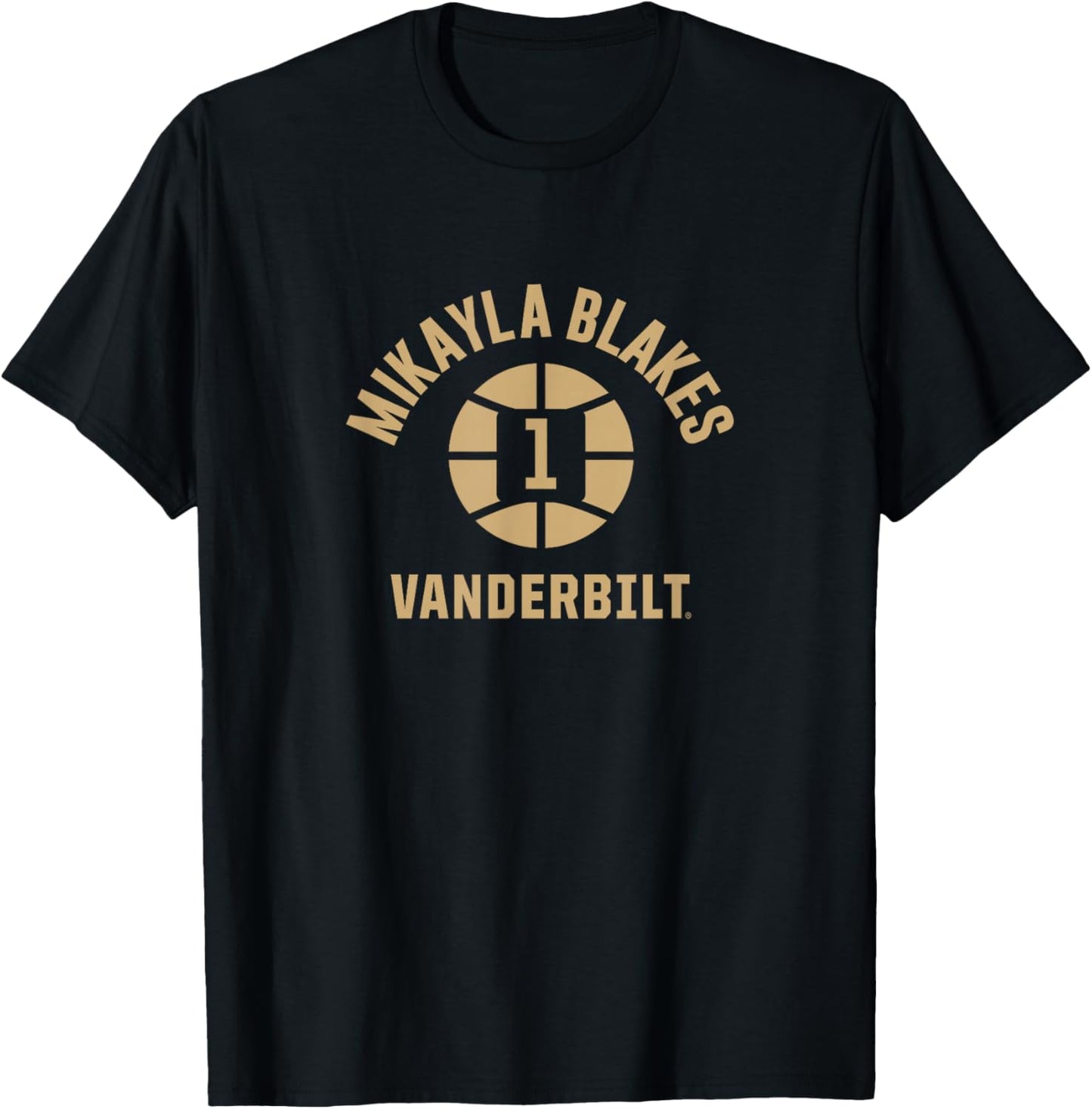 Vanderbilt Basketball: Mikayla Blakes Name Number Ball T-Shirt - T-Shirt | Black