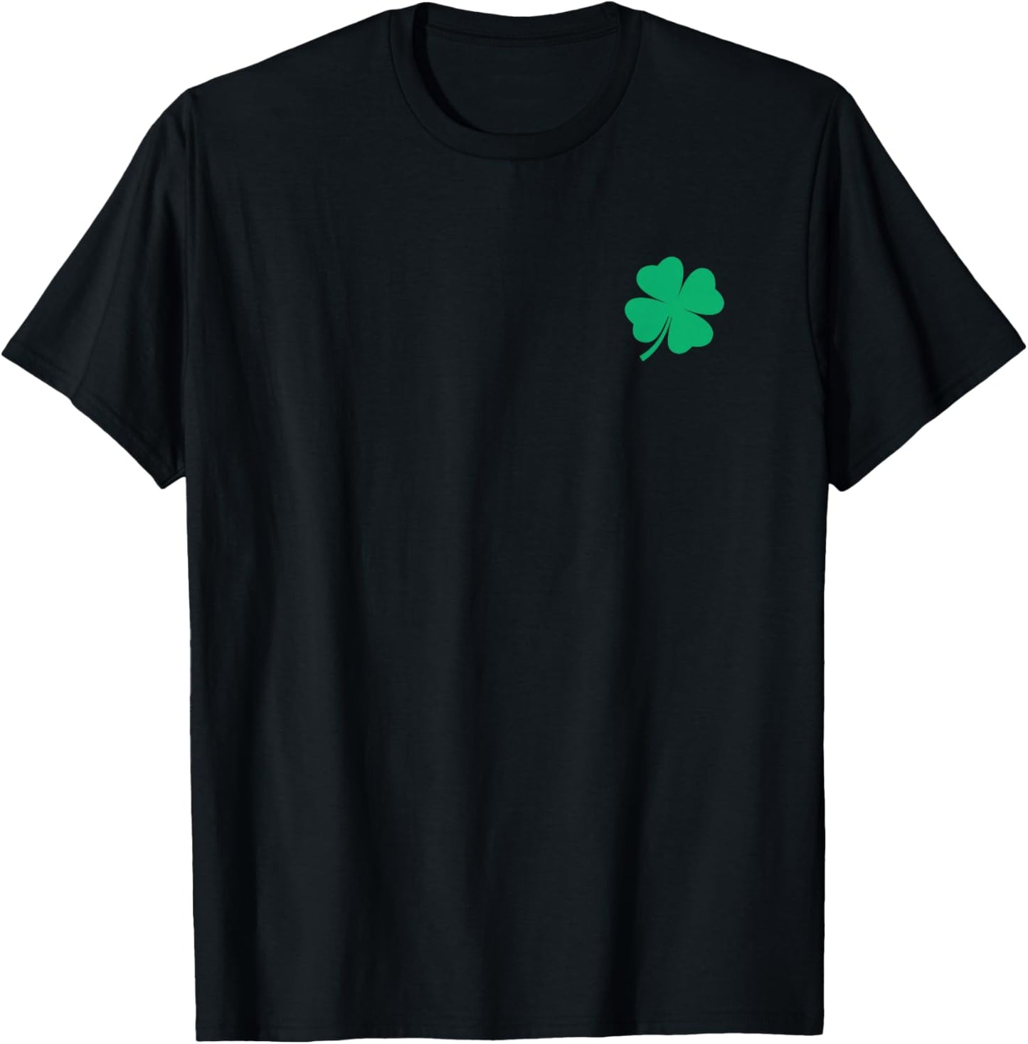 Four Leaf Clover Pocket Irish Shamrock St.Patricks Day Green T-Shirt - T-Shirt | Black