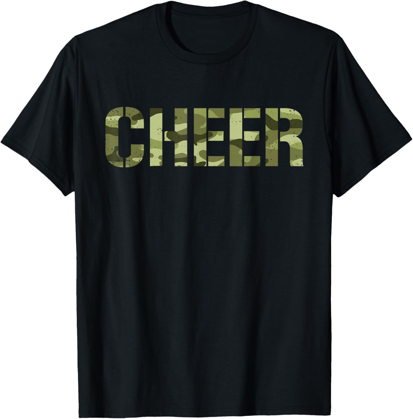 Camo Cheer Dad Sport Camouflage Cheerleader Brother T-Shirt - T-Shirt | Black