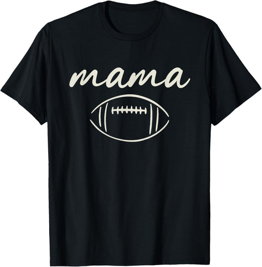 Mama of The 1 Year Old Football 1st Year Down Birthday Boy T-Shirt - T-Shirt | Black