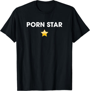 NSFW Porn Star, Gold Star Funny Adult Humor, Vegas Fun T-Shirt - T-Shirt | Black