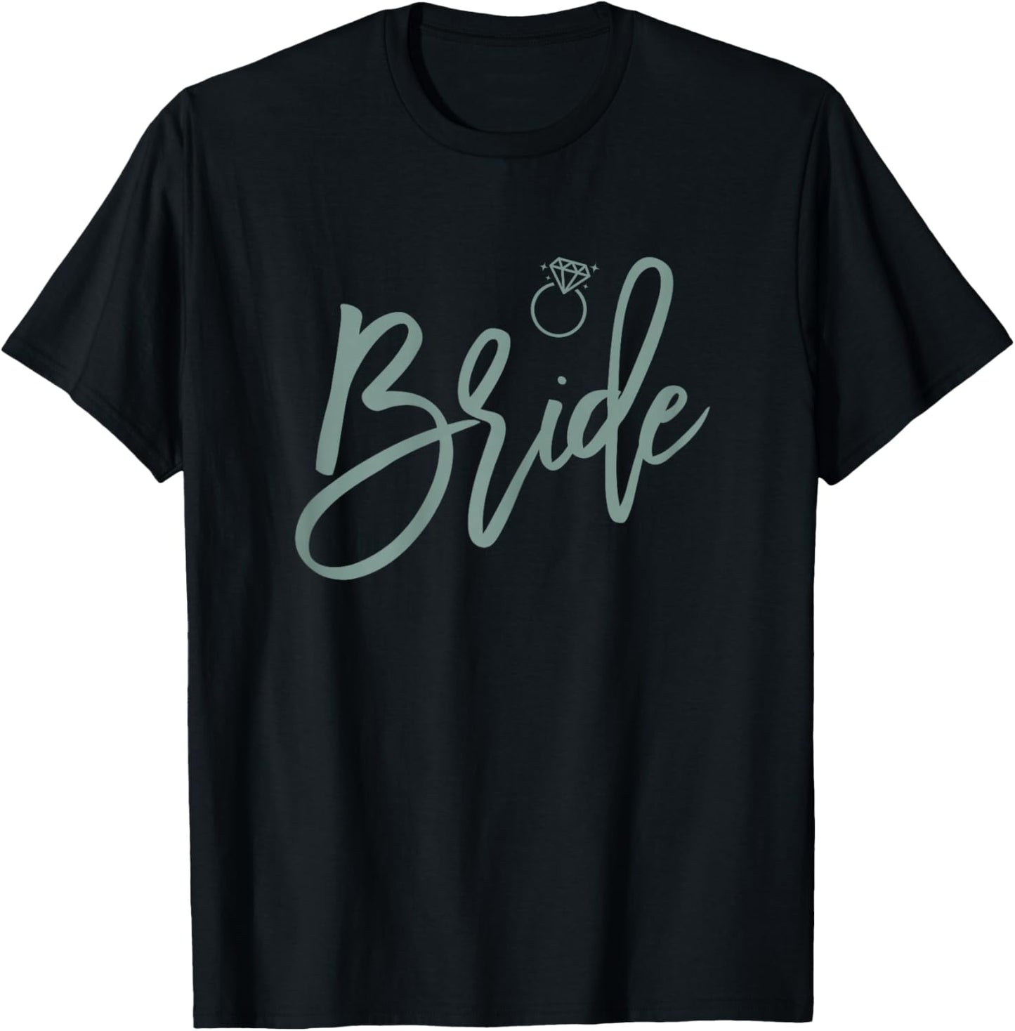 Bride Sage Green Engagement Party Bachelorette T-Shirt - T-Shirt | Black