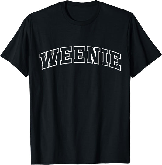 Weenie Funny Athletic Lettering Pet Owner Dog Lover T-Shirt - T-Shirt | Black