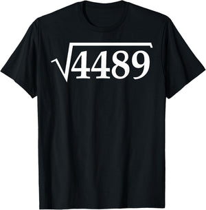 Funny 67 Meme Brainrot Square Root 4489 Slang Math Teacher T-Shirt - T-Shirt | Black