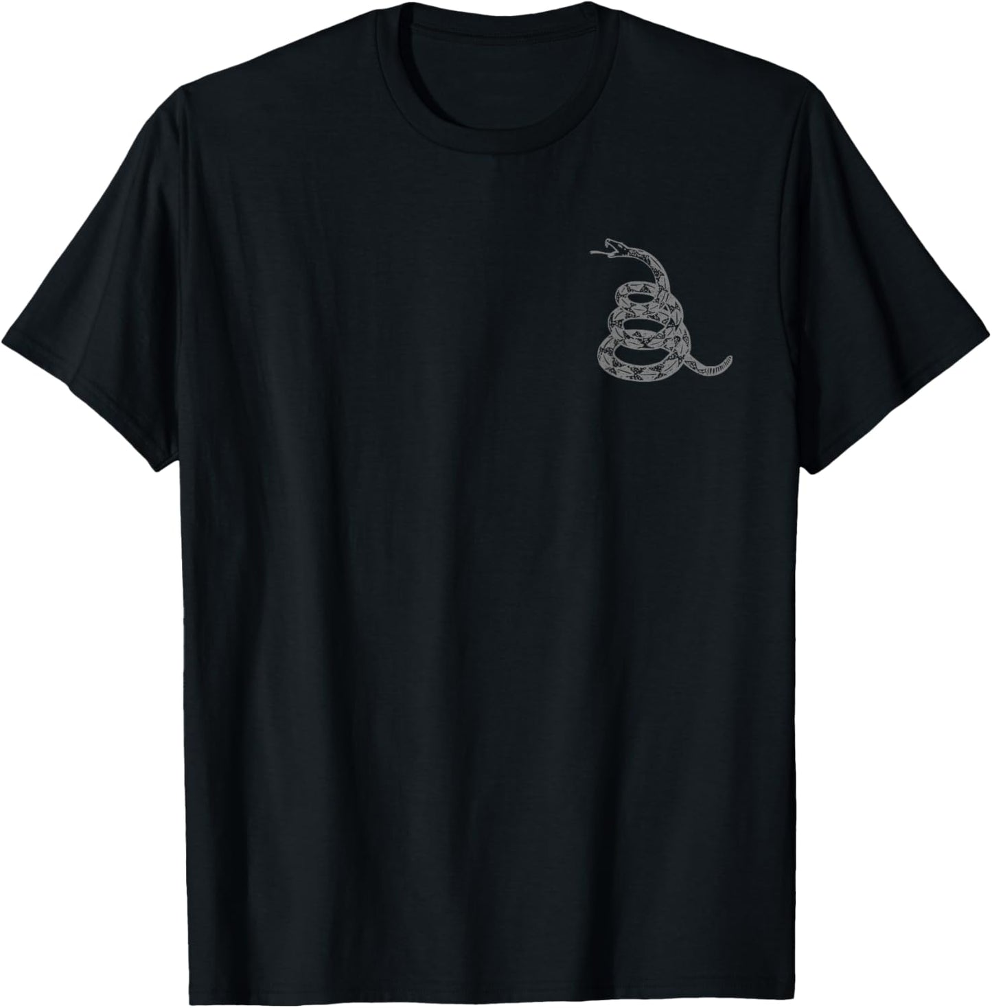 Gadsden Snake Gray Style T-Shirt - T-Shirt | Black