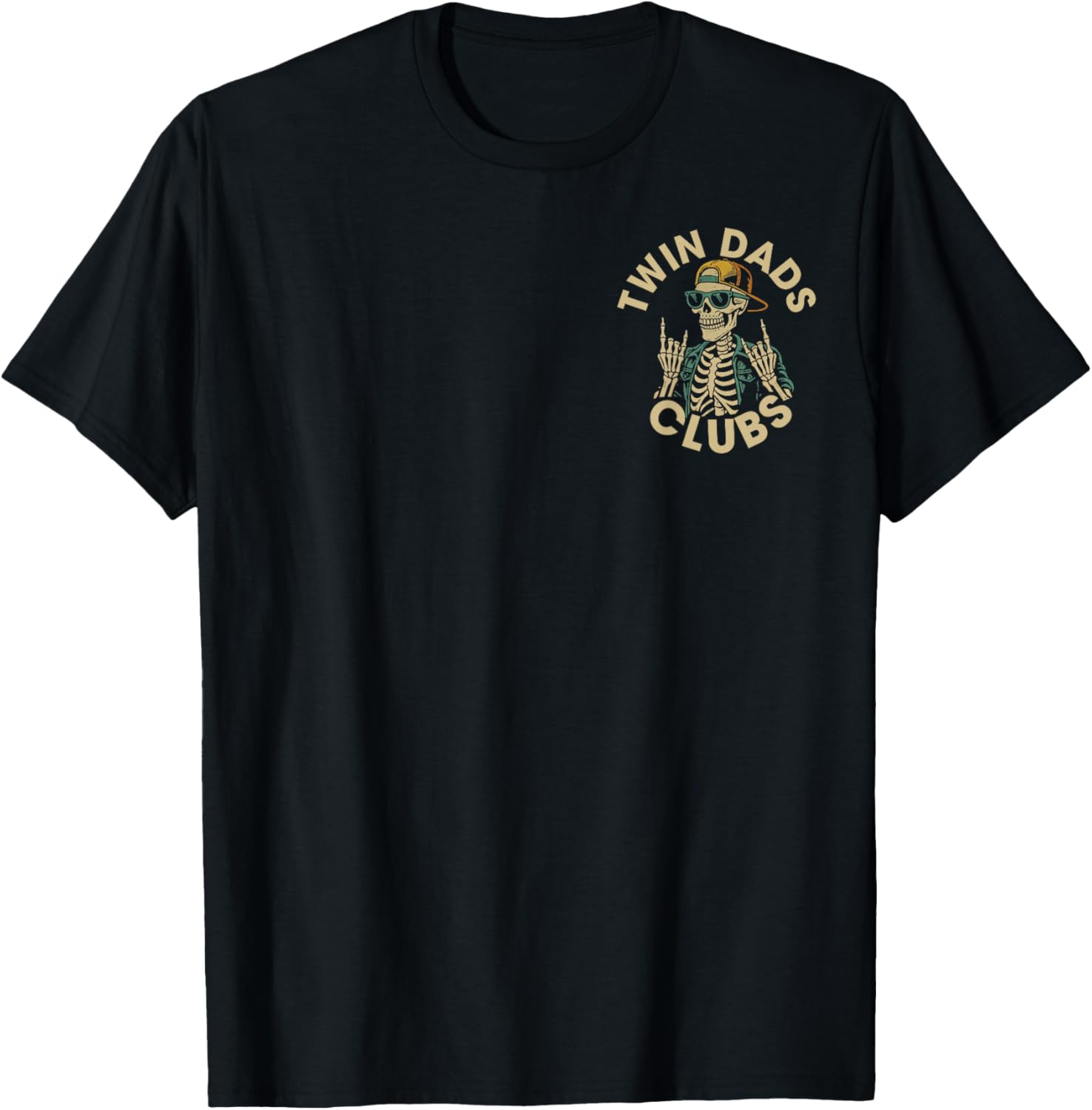 (2 Sided) Skeleton Twin Dads Club Classic Overachiever T-Shirt - T-Shirt | Black