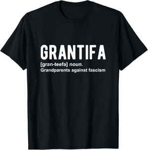 GRANTIFA - Grandparents Against Fascism T-Shirt - T-Shirt | Black