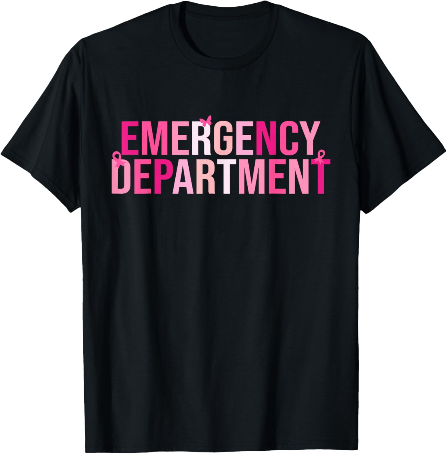 Emergency Department Emergency Room Nurse Breast Cancer T-Shirt - T-Shirt | Black