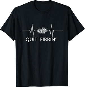 Quit Fibbin Funny EKG Heart Rhythm Cardiology Technician T-Shirt - T-Shirt | Black