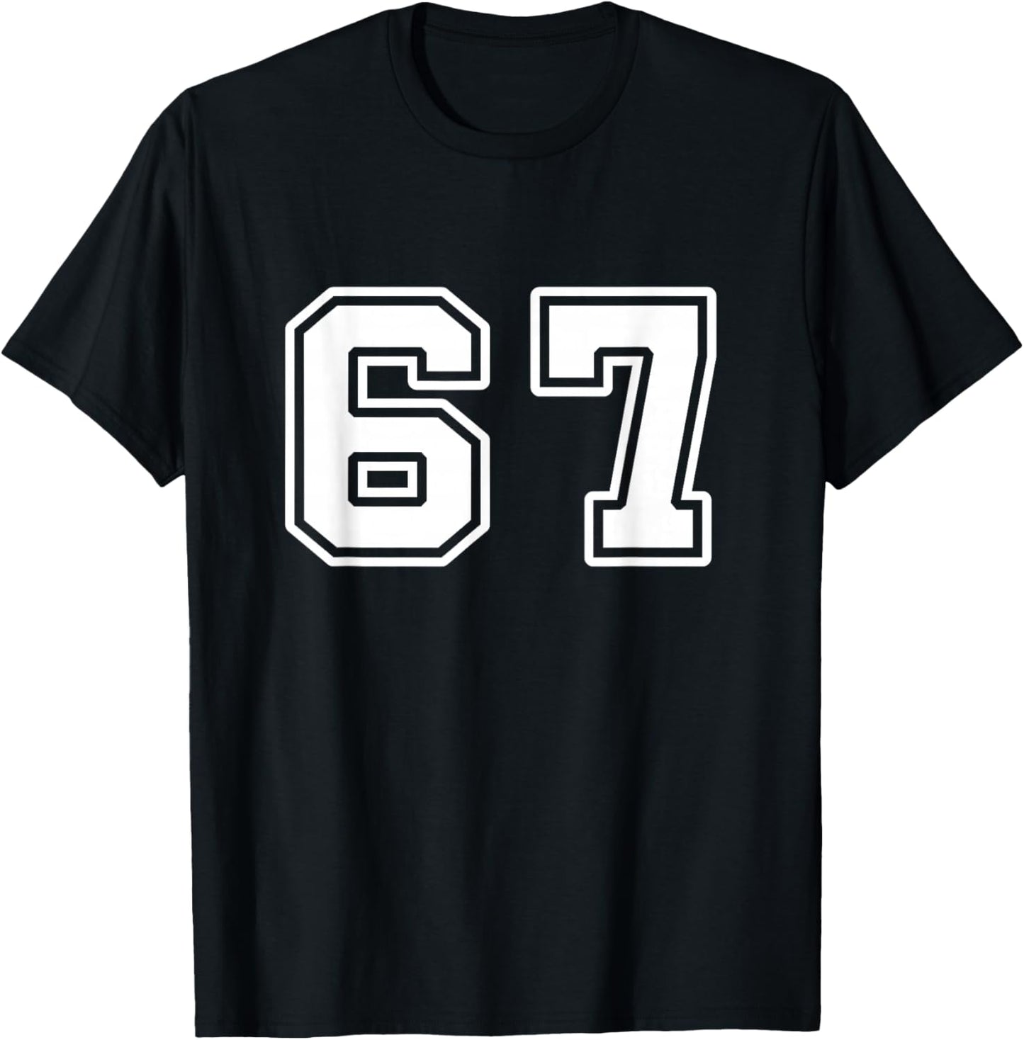 Six Seven 6 7 Meme 67 T-Shirt - T-Shirt | Black