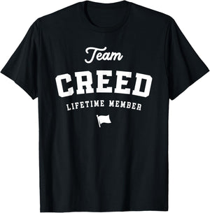 Team Creed Lifetime Member - Funny Name Creed T-Shirt - T-Shirt | Black