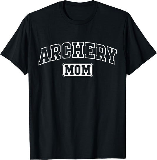 Archery Mom Funny Athletic Lettering Mothers Day Archer T-Shirt - T-Shirt | Black