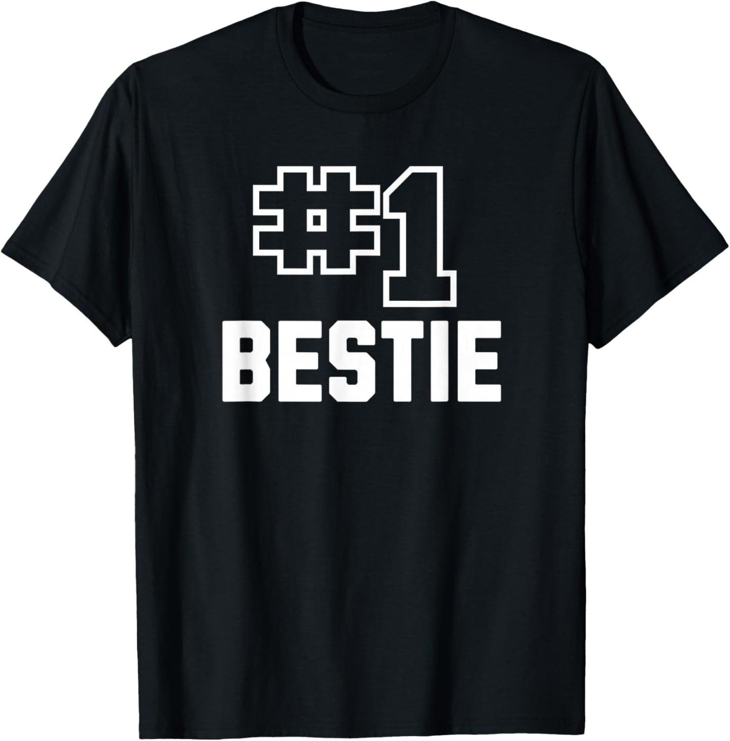 Number One Bestie Cute Friendship Design for Any Friends T-Shirt - T-Shirt | Black