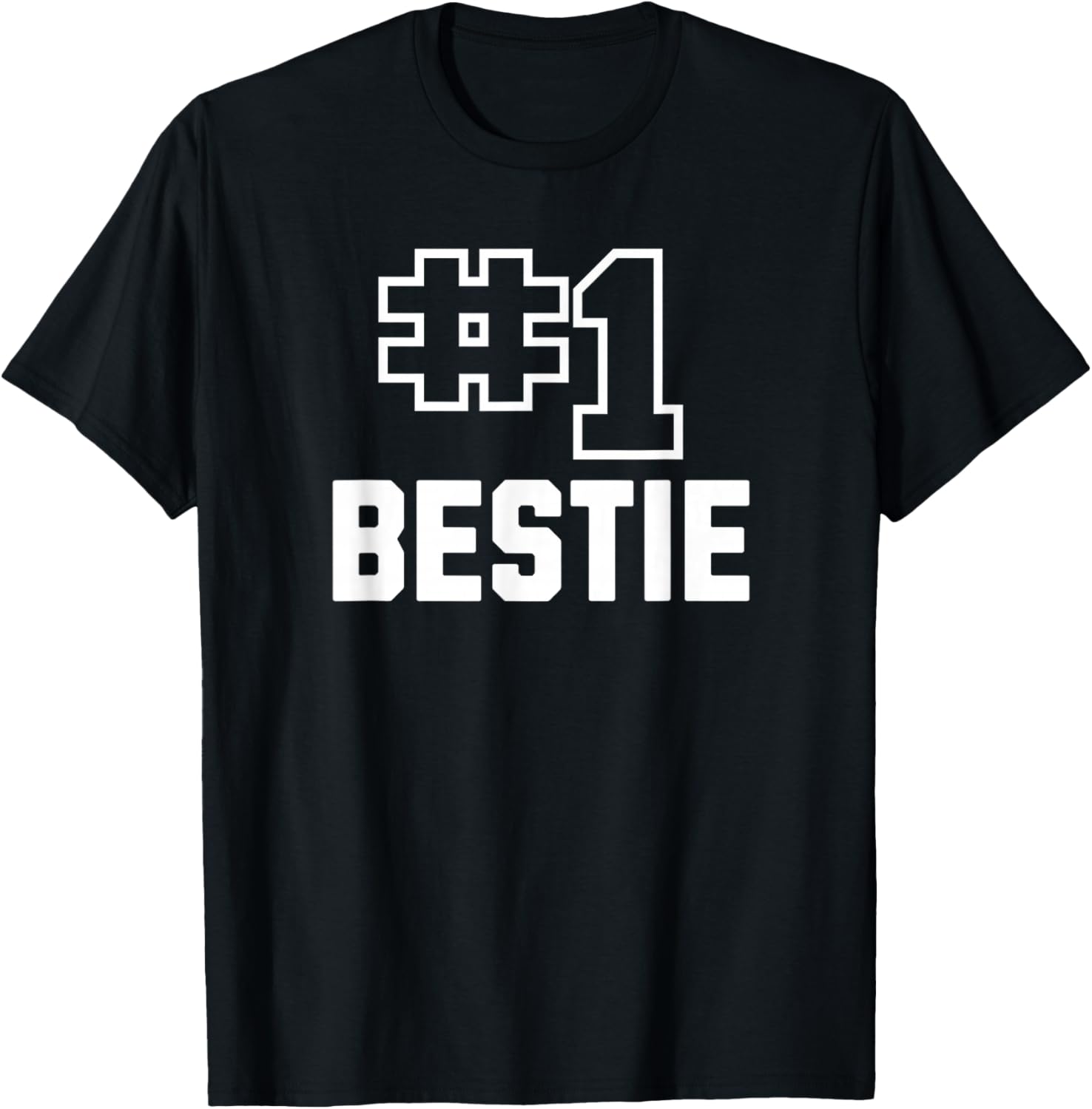 Number One Bestie Cute Friendship Design for Any Friends T-Shirt - T-Shirt | Black
