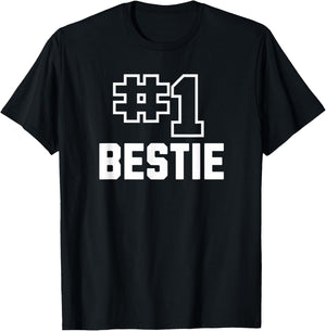 Number One Bestie Cute Friendship Design for Any Friends T-Shirt - T-Shirt | Black