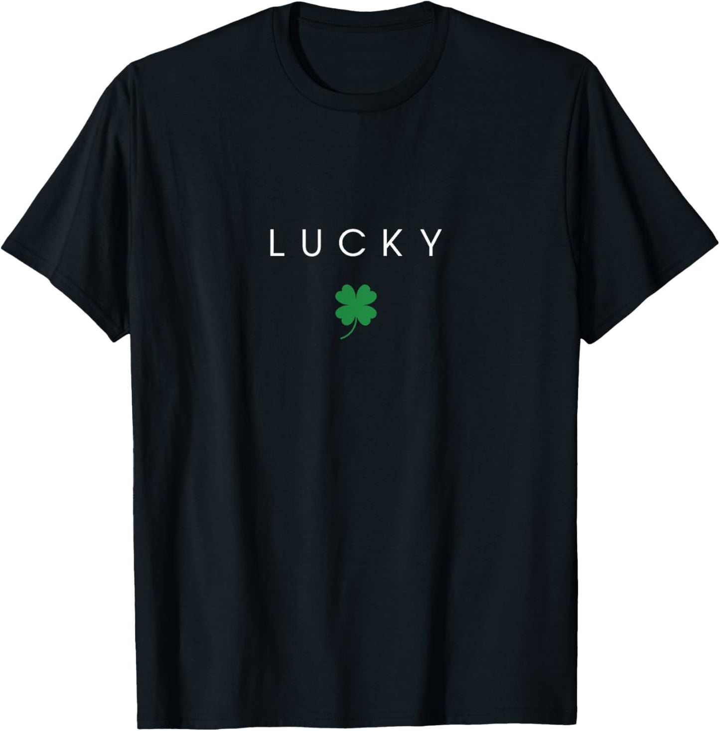 Minimalist St Patricks Day Lucky Shamrock Minimal St Paddys T-Shirt - T-Shirt | Black
