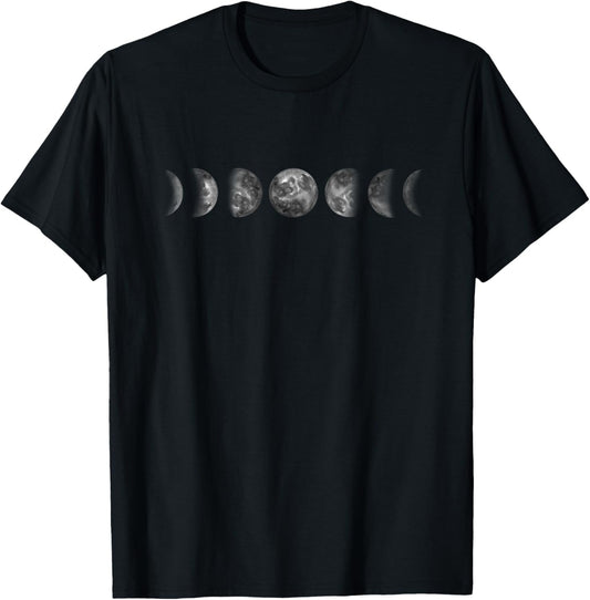 Moon Phases Minimalist Space & Galaxy Kids T-Shirt - T-Shirt | Black