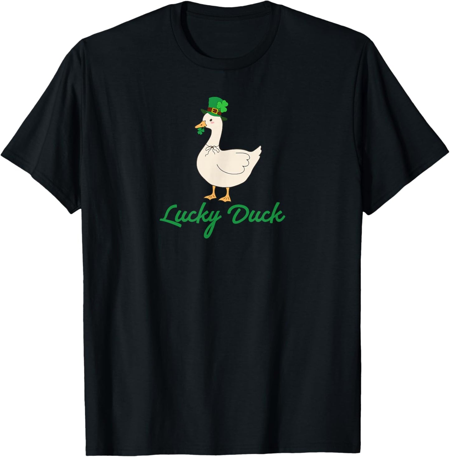 Lucky Duck Happy St.Patrick's Day Shamrock Irish Ireland T-Shirt - T-Shirt | Black
