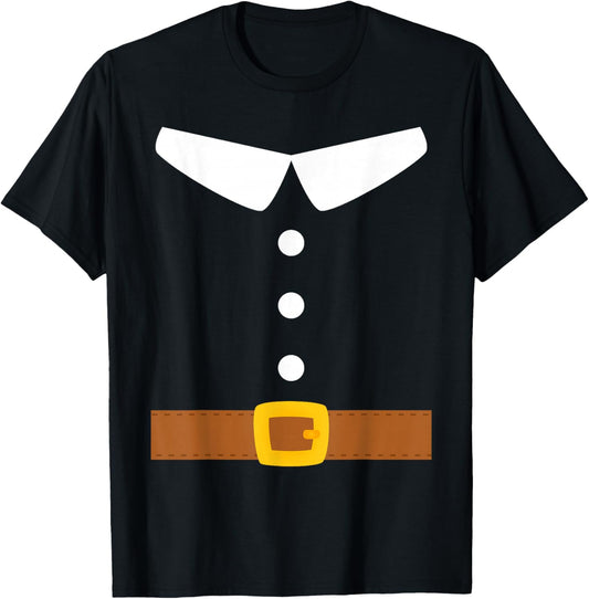 Thanksgiving Pilgrim Costume Toddlers Kids Girls Turkey Day T-Shirt - T-Shirt | Black