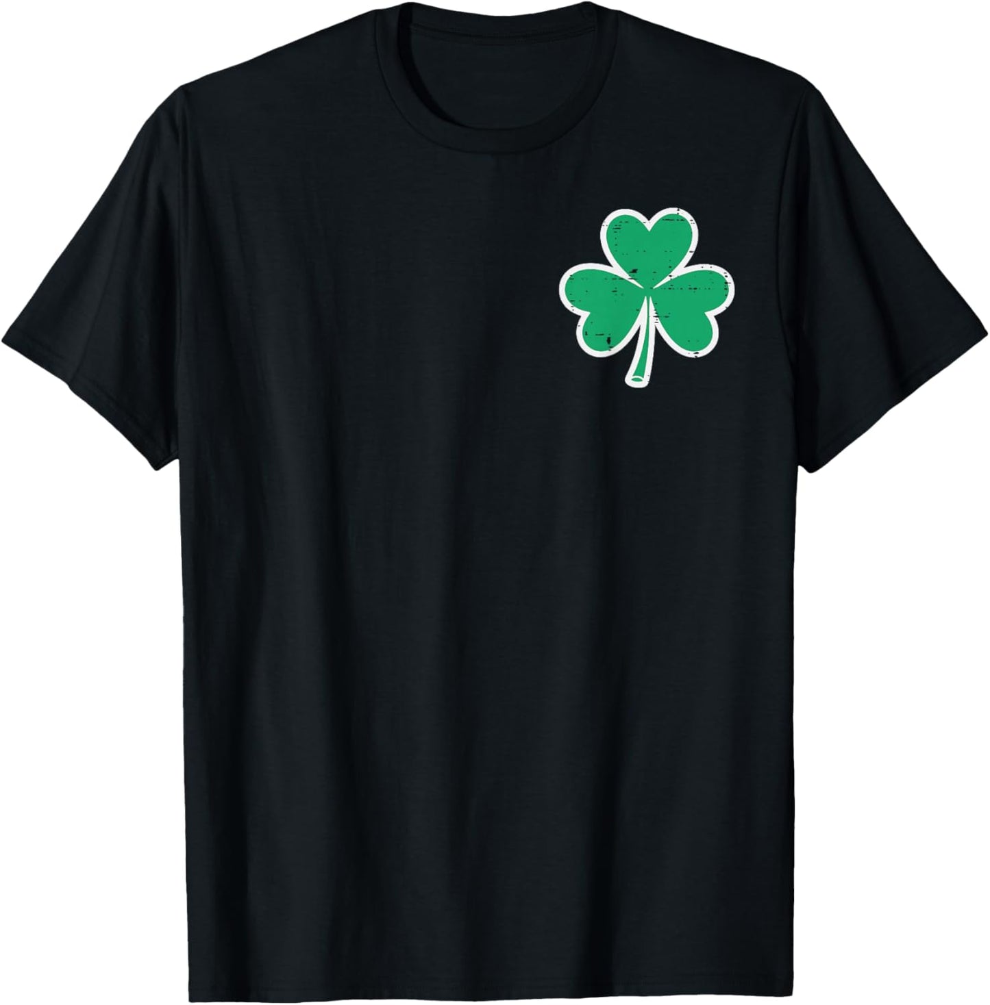 St Patricks Day Clover Pocket Saint Pattys Men Women Kids T-Shirt - T-Shirt | Black