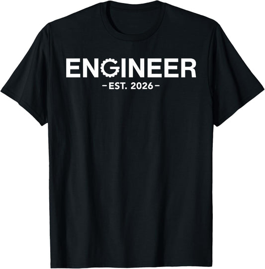 Engineer Est 2026 for Engineering Graduate T-Shirt - T-Shirt | Black
