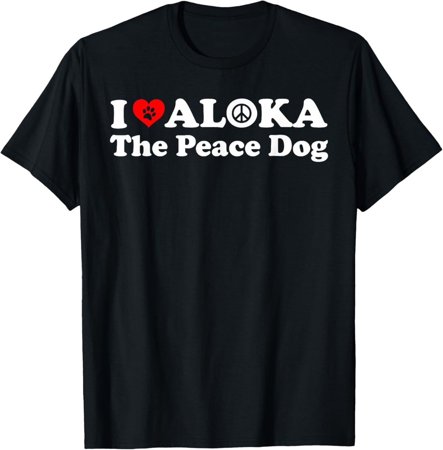 I Love Aloka The Peace Dog Men Kids T-Shirt - T-Shirt | Black