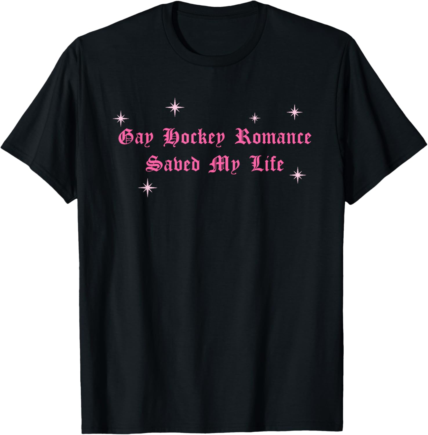 Gay Hockey Romance Saved My Life LGBTQ Hockey Gay Pride T-Shirt - T-Shirt | Black